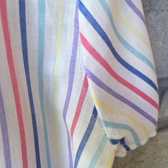 Colorful Stripes Vintage Short-Sleeve Button Down - Picture 5 of 6